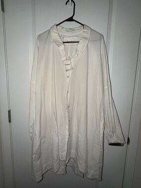 We The Free Oversized White Button-Front Dress